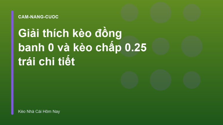 Giải thích kèo đồng banh 0 và kèo chấp 0.25 trái chi tiết